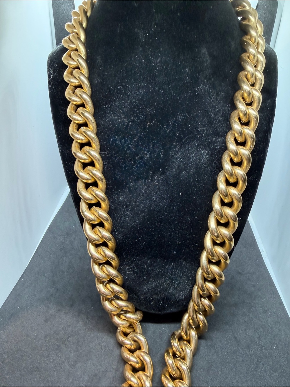 Chunky Gold-Tone Cuban Link Necklace 30” Long